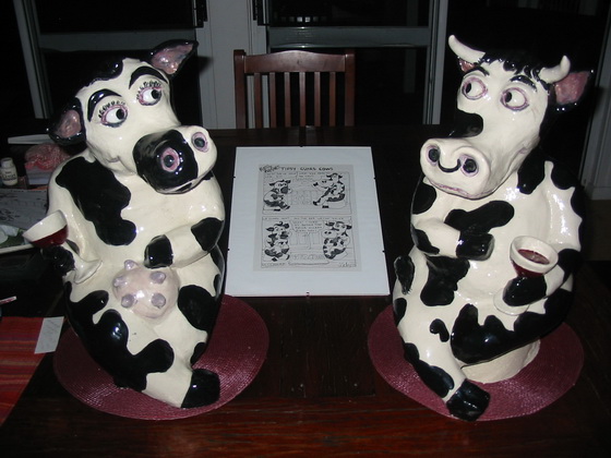 Ceramic Tipsy Guard Cows