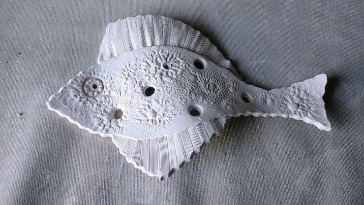 Ceramic artwork exhibition fish