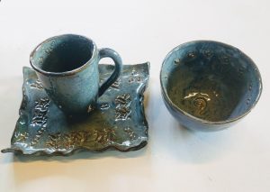 Pottery Breakfast Set Blue